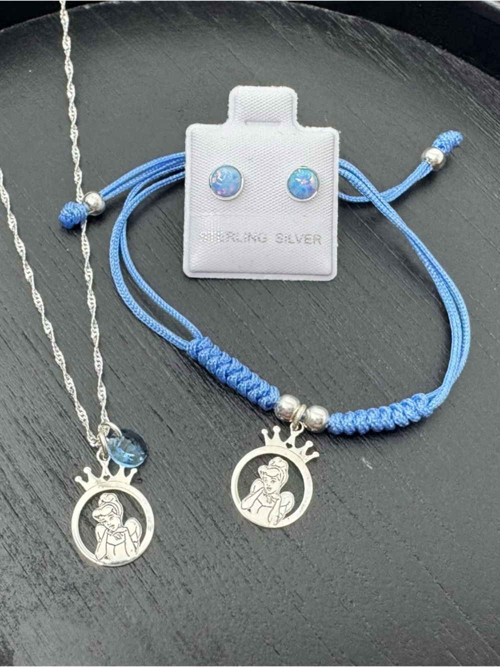Princess necklace, earrings and bracelet, new